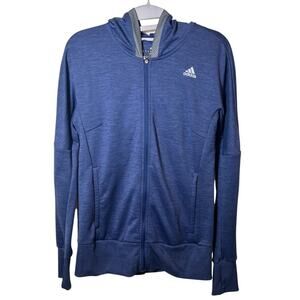 Adidas Climalite Full-Zip Hoodie Sweatshirt For Women Size S Blue